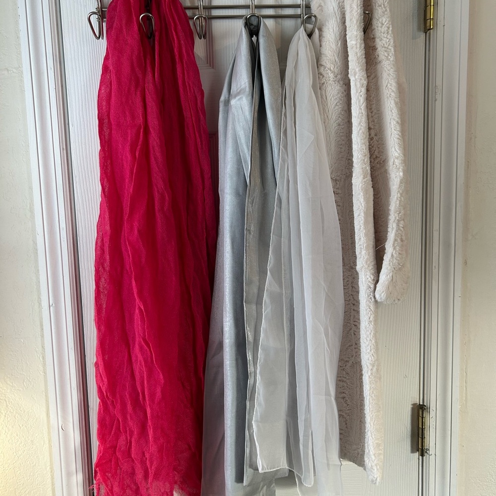 Elegant Scarf Collection - Pink, Silver, White and Sand